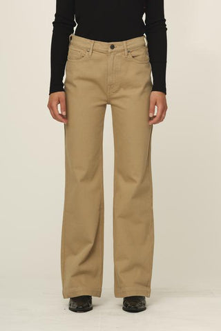 TOMORROW - Brown Straight Jeans - Khaki