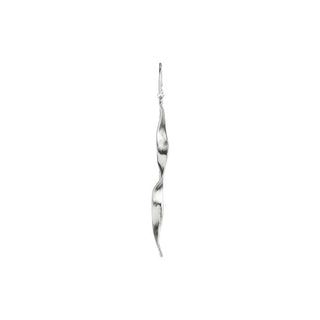 STINE A - Long Twisted Hammered Earring W/Chain - Silver