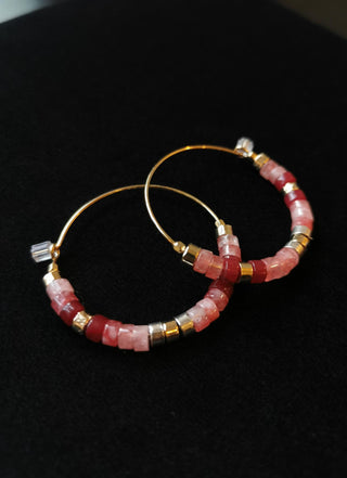 ISABEL MARANT JEWELRY - Stone Pearl Hoops - Pink