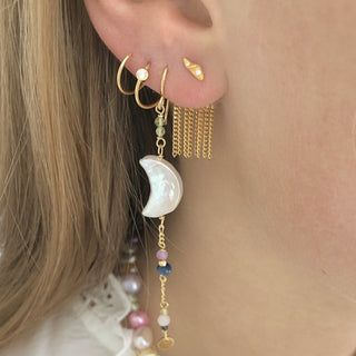 STINE A - Big Dot Curl Earring Gold - Right