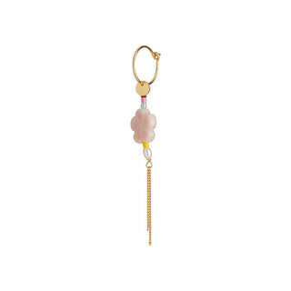 STINE A - Pink Cherry Blossom Earring W/Chains