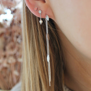 STINE A - Tres Petit Etoile Earring W/Pearl Silver