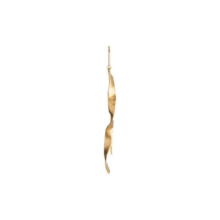 STINE A - Long Twisted Hammered Earring W/Chain - Gold