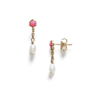 ANNI LU - Pearly Stud Earring - Pink Opal