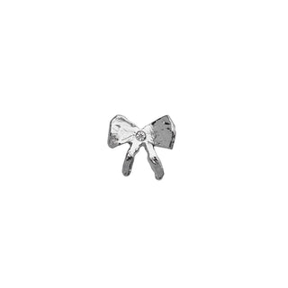 STINE A - Petit Bow Earring W/Stone - Silver