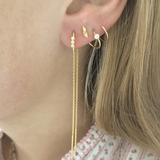 STINE A - Big Dot Curl Earring Gold - Left