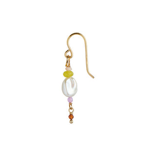 STINE A - Petit Baroque Pearl Earring W/Candy Stones - Soft Lime